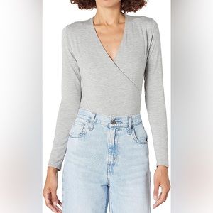 J. Crew Mercantile Long-sleeve Bodysuit • Gray, XXS